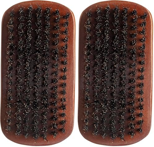 Diane medium firmness reinforced boar bristle, curved military style wave mens hair brush, d8175 (Pack of 2) by Diane