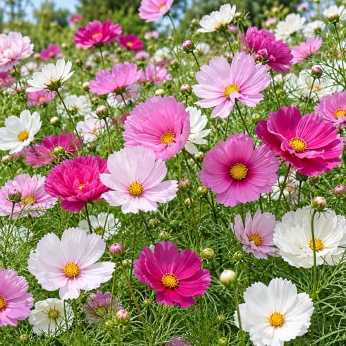 Cosmos Seeds for Planting, 1000+ Heirloom Non-GMO Double Flower Mix, Large Colorful Annual Blooms for Cut Flowers, Garden Beds, Borders and Bouquets - Image 2
