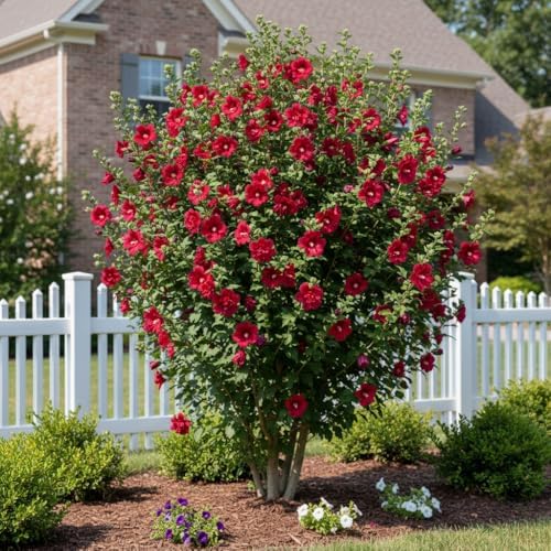 Red Live Rose of Sharon Plant, Hardy Garden Shrub, 6-12 Inch Tall - Image 5