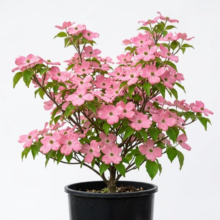 Pink Dogwood Tree Live Plant Dogwood Flowers Shurb Deciduous Dogwoods Small Trees, 6-12" Tall Qt Pot by Unknown