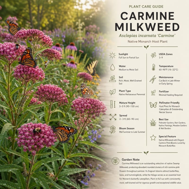 2 Live Milkweed Plant, Pink Swamp Milkweed Live Plant, 4-6 Inch Tall, Flowering Milkweed Plant for Outdoor Gardens, Easy to Grow - Image 6