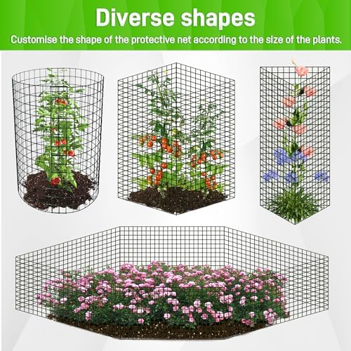 8 Pack 13.8x12 inch Plant Protector, Wire Garden Cages with Stakes & Ties - Image 5