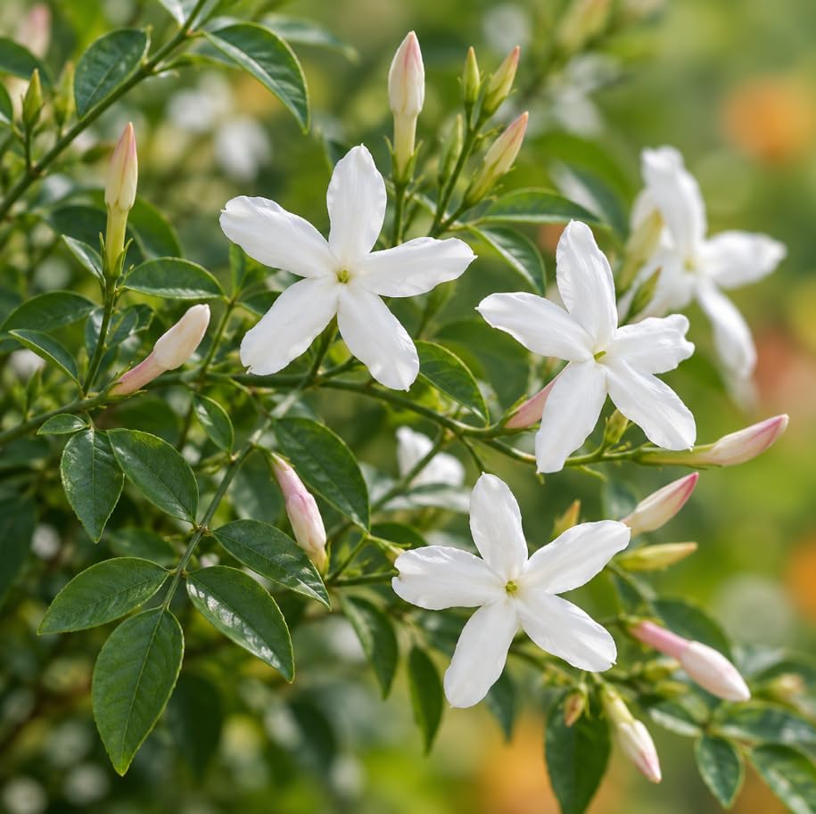 Set 2 Poets Jasmine Plants Live Indoor, White Climbing Jasmine Vine, Fragrant Jasmin Stater, Perennial Vines 4-6 Inc Tall - Image 4