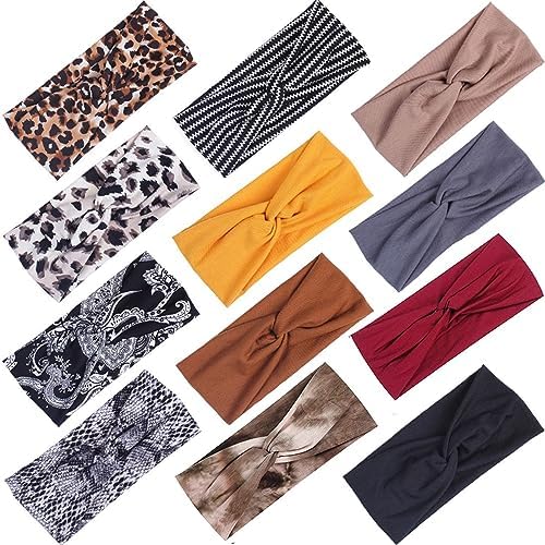 Kachanaa 12 Pack Headbands for Women,Elastic Headbands Non Slip Workout Yoga Sport Hair Bands for Women’s Hair Accessories by Kachanaa