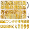 220 Pcs Viking Gold Hair Accessories for Braids Loc Jewelry for Women Hair Dreadlock Metal Hair Beads Rings Cuffs for Braids Beard Decoration Gold by TEBIEKOY