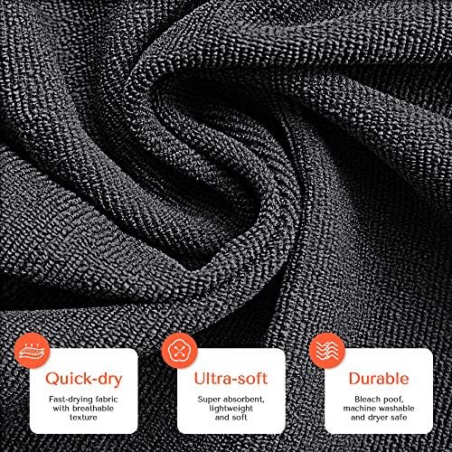 TASALON Microfiber Salon Hair Towels 10 Pack, 29" x 16" Ultra-Soft - Black - Image 4