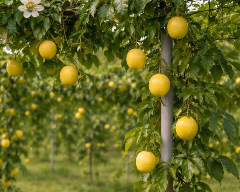 Yellow Passionfruit Vine Plant Live for Planting 4-6 Inch Tall, Sweet Tropical Fruit Plant for Outdoor Garden - Image 2