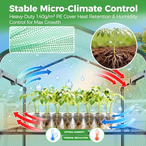 Ohuhu Mini Greenhouse for Indoor Outdoor - Adjustable 4-Tier Rack Portable - Image 3