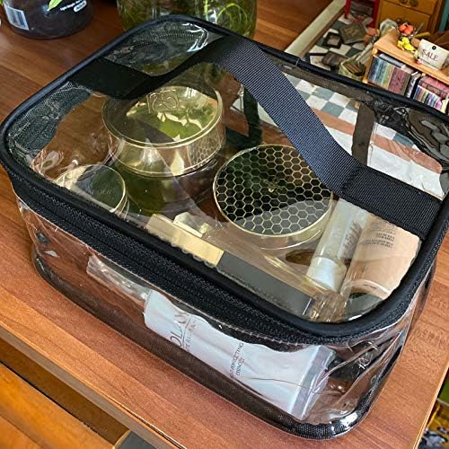 Toiletry Bag Makeup Cosmetic Clear Bag Portable Waterproof Transparent Travel Storage Black - Image 6
