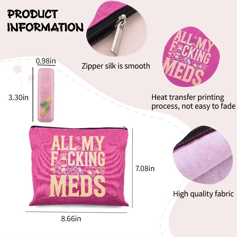 Funny Medicine Bag Gifts Nurse Practitioner Makeup Bag Pocket Pharmacy Pill Organizer Physician Assistant Pouch Medication Storage Container for Travel Doctor Novelty Gift Medical Christmas Gift Pouch - Image 4