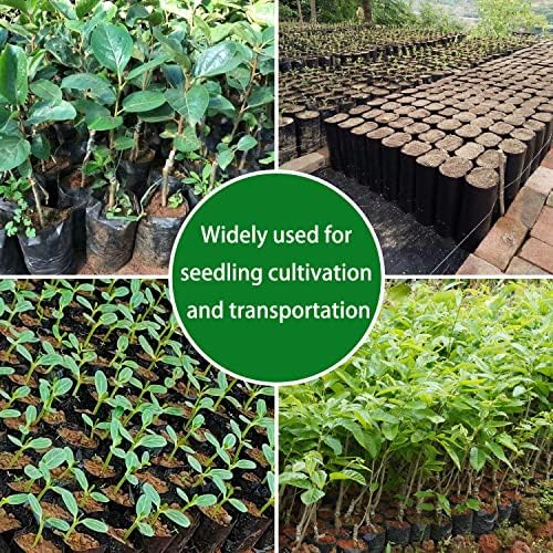 Belit 100 Pcs Plant Nursery Bags, Plastic Seedling Pots Container for Fruit Tree, Flower, Starting saplings, Plant Grow(4.7"x7.3") - Image 6