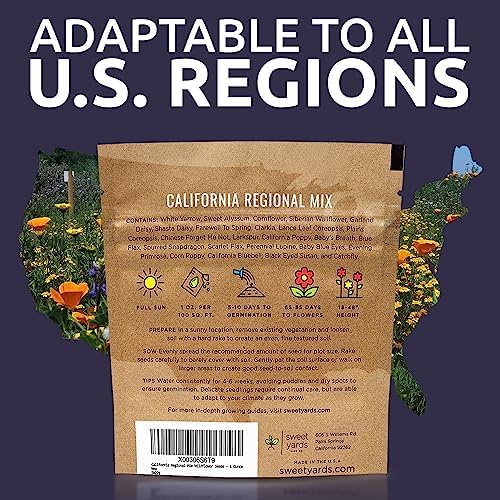 California Wildflower Mixture - Bulk 1 Ounce Packet - Over 7,000 Native Seeds - Open Pollinated and Non GMO - Image 7
