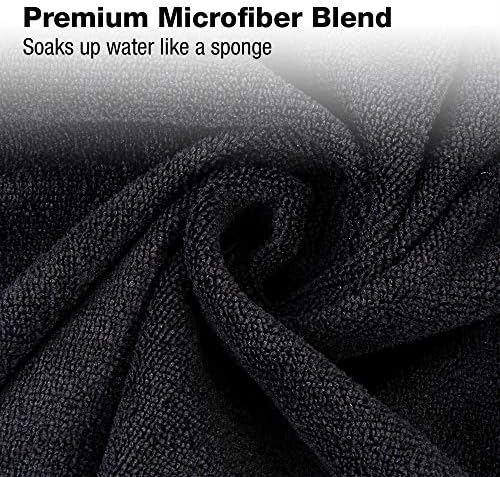 Eurow Microfiber Salon Towels – Bleachproof, Ultra Absorbent & Quick Drying – Soft, Lightweight & Durable for Hair Styling, Beauty, Barber & Spa Use, 16 x 29 Inches, 10-Pack, Black - Image 6