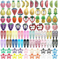 KUBOM 120 Pcs Hair for Clip - 2 inch metal Barrettes and Hair Clips for Toddler Girls Kids Women, Cute Solid Candy Color Hair Accessories for Birthday Party Gift by KUBOM