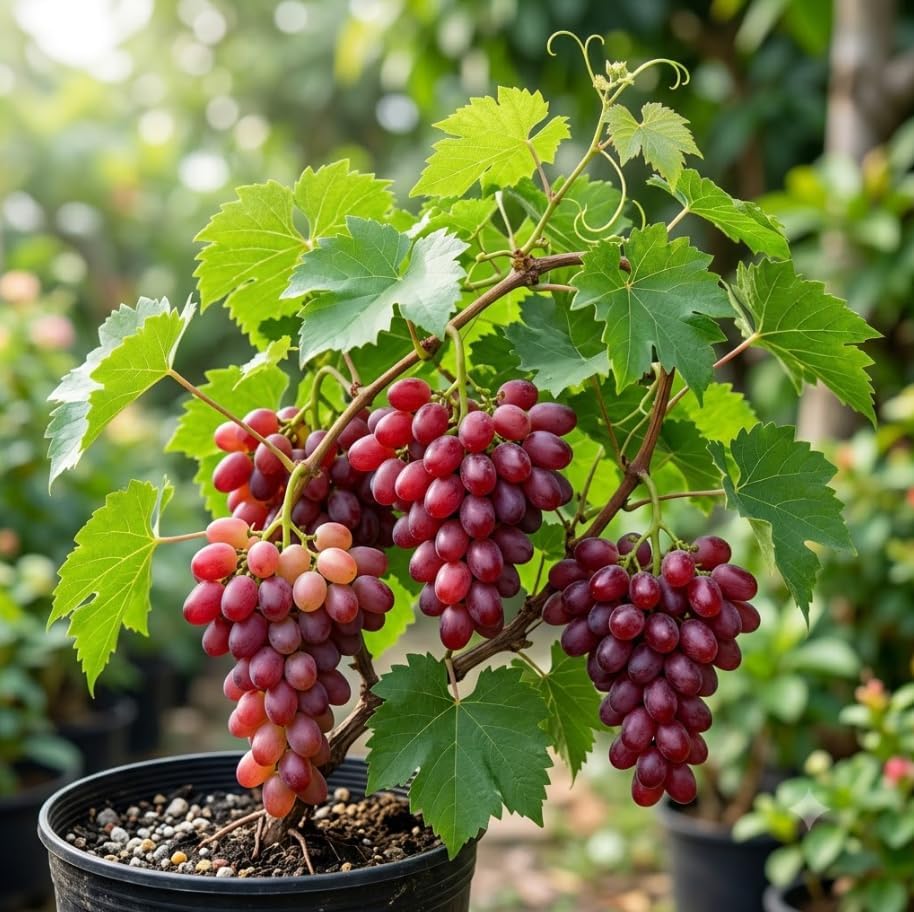 Red Flame Seedless Grape Vine Live Plants, Sweet Grapevine Plants Live for Planting, Climbing Grape Vine, 8-12 Inch Tall, No Pot by Unknown