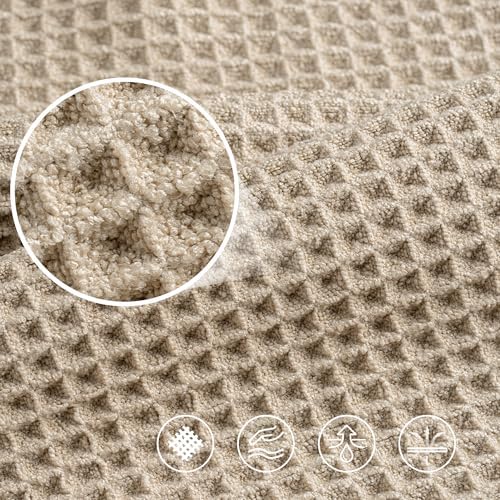 POLYTE 430 GSM Poly Blend Microfiber Quick Dry Waffle Bath Towel, 30x60 in - Image 5