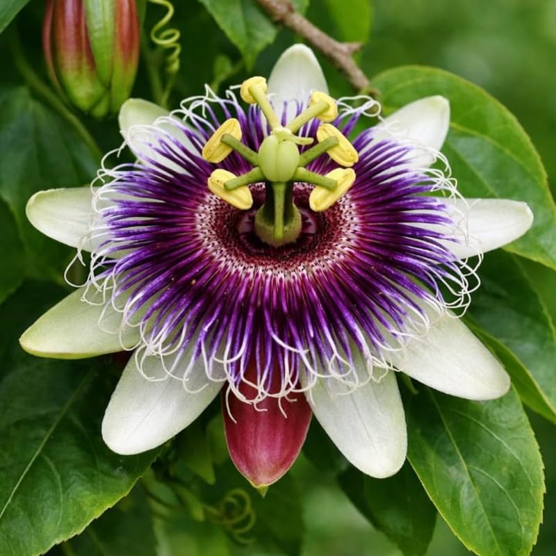 2 White Purple Passiflora Plants, Colorful Passion Flower Vines, 4-7'' Tall - Image 5