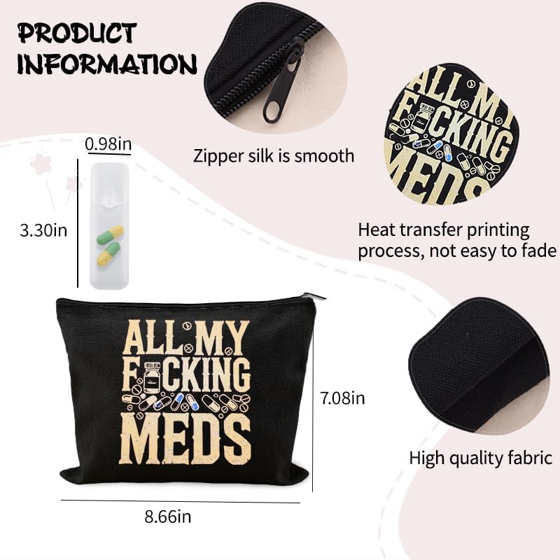 Patient Medication Pouches for Traveling Med Case for Pill Box Storage Container Pharmacy Doctor Medical Funny Novelty Gifts for Physician Nursing Assistant Pharmacist Nurse Makeup Bags for Work - Image 3