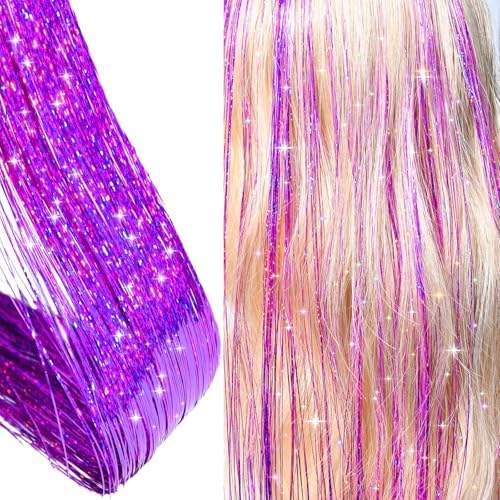 Hair Tinsel Clip in Purple Colorful Fairy Hair Tinsel Kit - Image 2