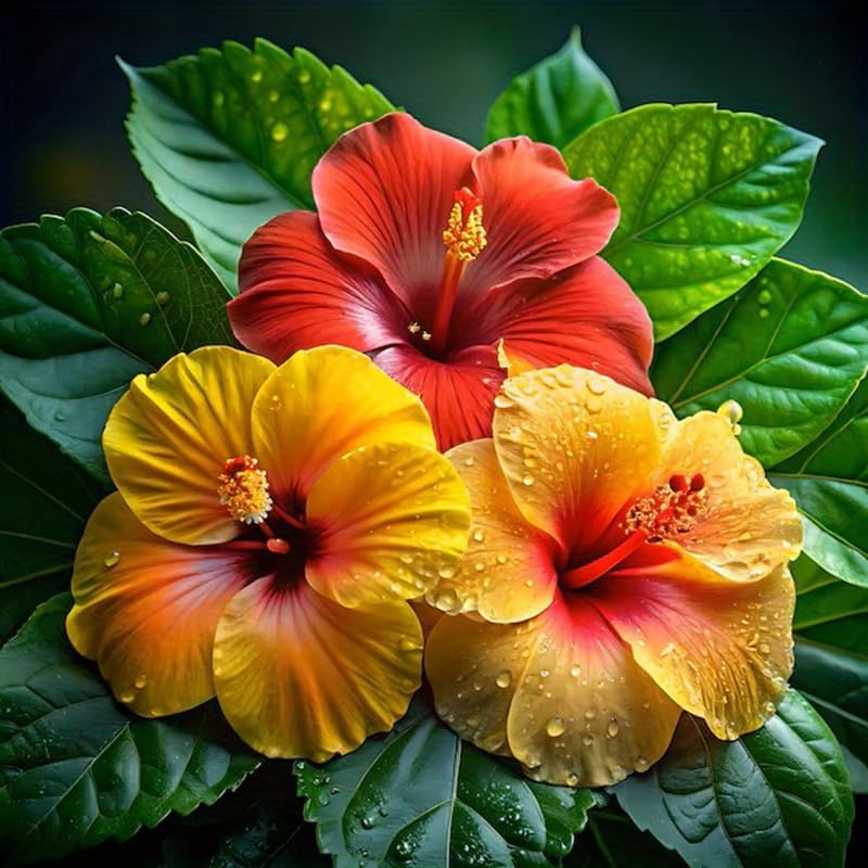4 Bulbs Hollyhock Bulb Starter Plant Mix for Garden Display Outdoor Pot by Unknown