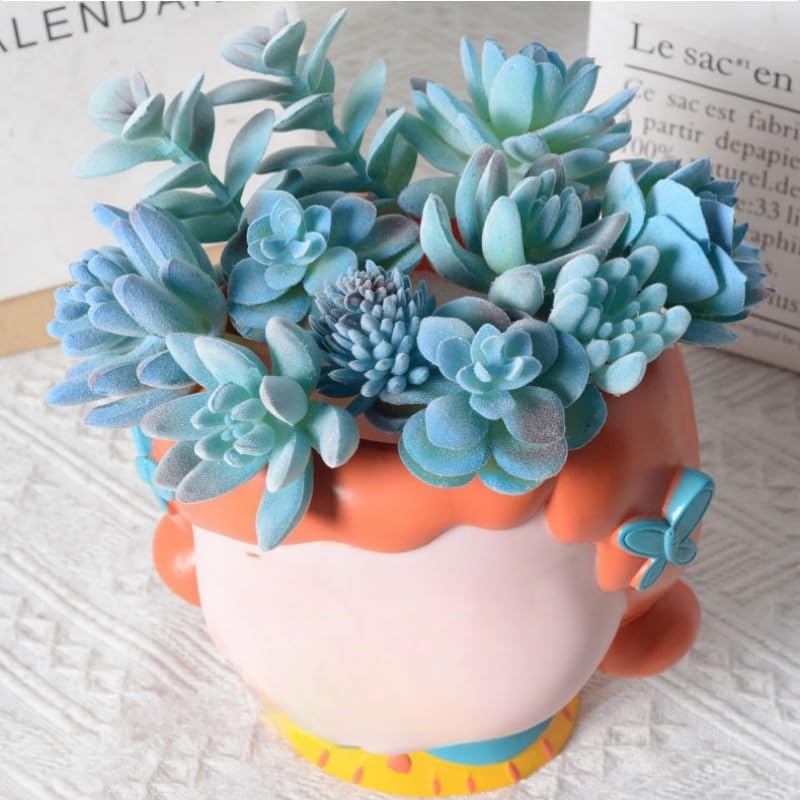 10 Pieces Fake Succulent Plant,Mini Artificial Succulents,Artificial Air Plants that Look Real,Plastic Plant for Garden & Outdoor Home Décor (Blue) - Image 3