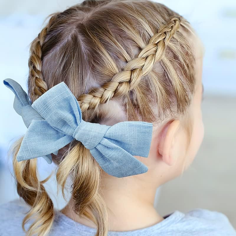 CÉLLOT 40 Pieces Girls Hair Bows Linen Fabric Bows Alligator Clips Hair Accessories for Little Girls Toddlers Kids and Teens - Image 6
