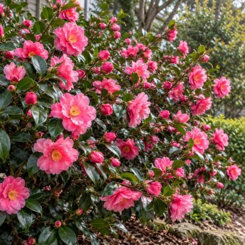 Shishi Gashira Camellia Shrub - 10-18" Tall Live Plant - Gallon Pot - Image 3