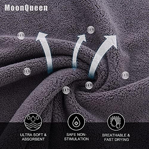 MOONQUEEN Ultra Soft Premium Washcloths Set - 12 x 12 inches - 72 Pack - Quick Drying - Highly Absorbent Coral Velvet Bathroom Wash Clothes (Grey) - Image 2