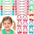 Expressions 24 Count Heart-Shaped Bright Multicolored Twin Bead Ponytail Hair Elastics Collection - Hair Ties for Girls, Hair Accessories for Kids, Hair Ties for Toddler Girls, Ball Ponytail Holders by Expressions