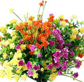 WILLBOND 12 Bundles UV Resistant Faux Flowers, Yellow, Orange, Fuchsia by Willbond+Technology+Limited
