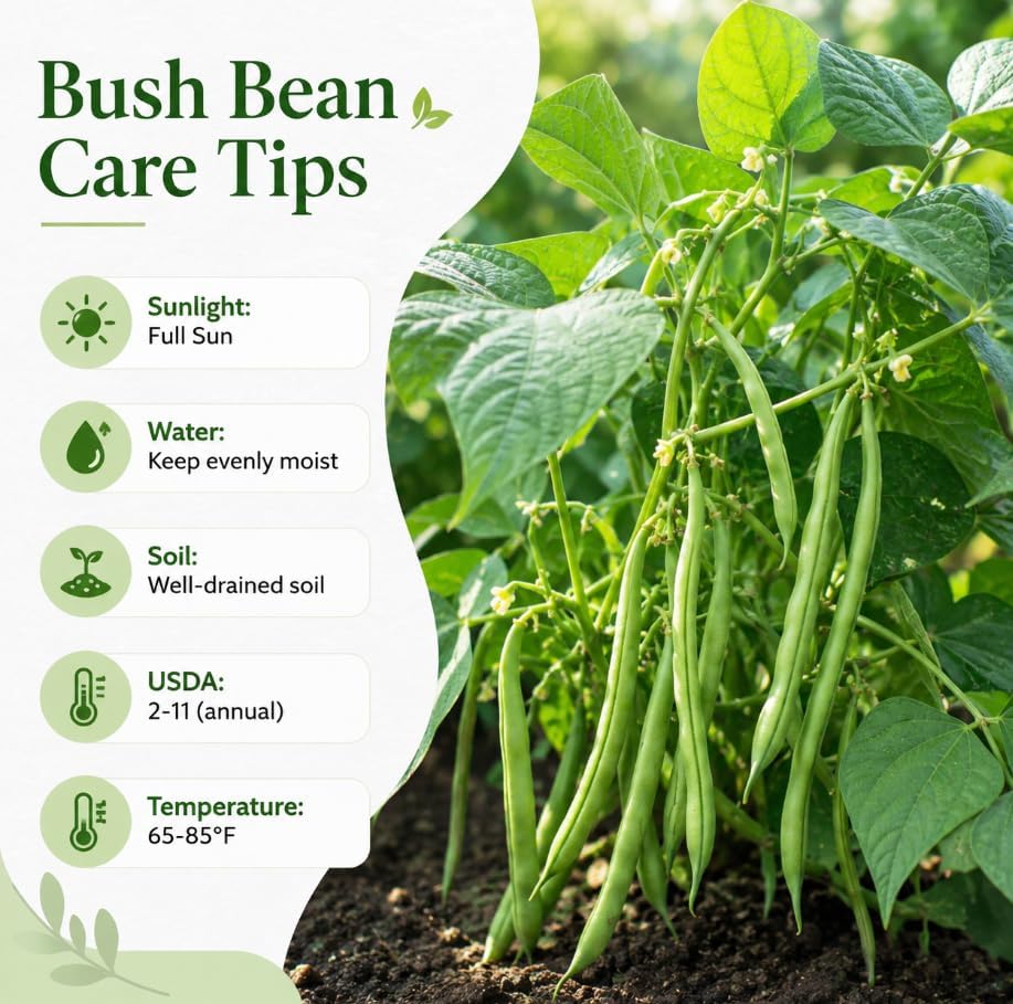 Green Bush Bean Live Plants, 2 Plants Per 4 Inch Pot, 3-6 Inches Tall, Vegetable Starter Plants for Garden Beds, Raised Beds and Containers - Image 5
