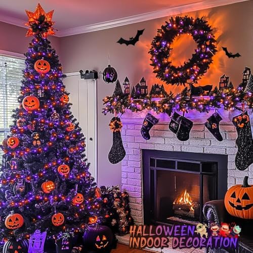 JMEXSUSS Halloween Lights Outdoor, 66ft 200 LED Purple & Orange Lights - Image 4