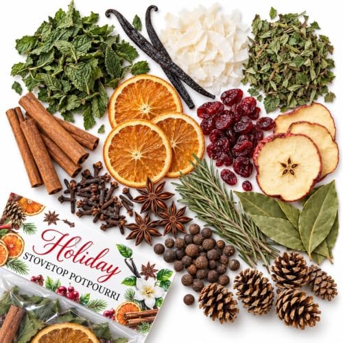 4 Pcs Christmas Simmer Pot Stovetop Potpourri 120G Pine & Spice by Heigble