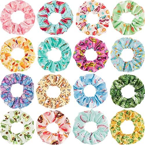 WILLBOND 16 Pcs Girls Hair Scrunchies Kawaii Print Ties,Classic Style by Willbond+Technology+Limited