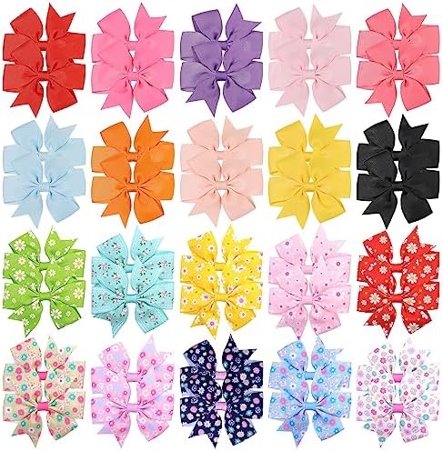 Choicbaby 40pcs Baby Girls Grosgrain Ribbon Pinwheel Hair Bows by choicbaby