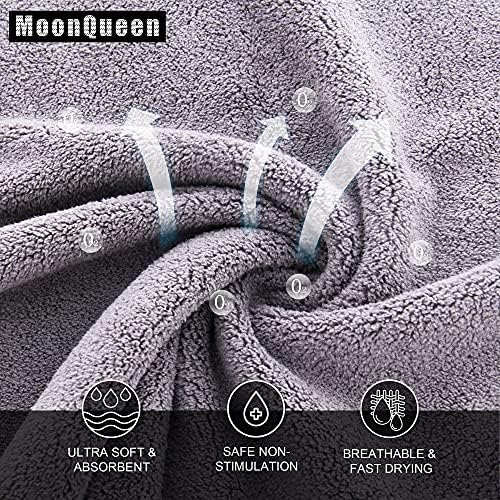 MOONQUEEN Ultra Soft Premium Washcloths Set - 12 x 12 inches - 72 Pack - Quick Drying - Highly Absorbent Coral Velvet Bathroom Wash Clothes (Light Grey) - Image 2