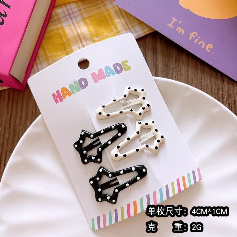 (40 Pcs) Super Cute Girls Hairpin, Mini Size Polka Dot Heart Floral Flower Bowknot Star Hairpin Baby Girl Hair Clips Decoration Salon Hairstyle Hairdressing for Little Kids or Doll-Mix 2 - Image 4