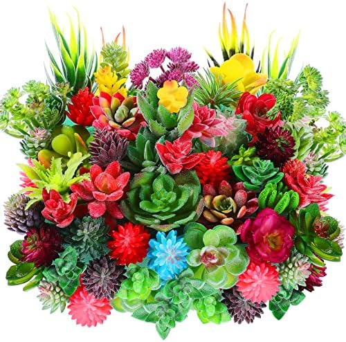 WILLBOND 50 Pcs 50 Pcs Bulk Mini Artificial Succulents Plants, Normal Style by Willbond+Technology+Limited