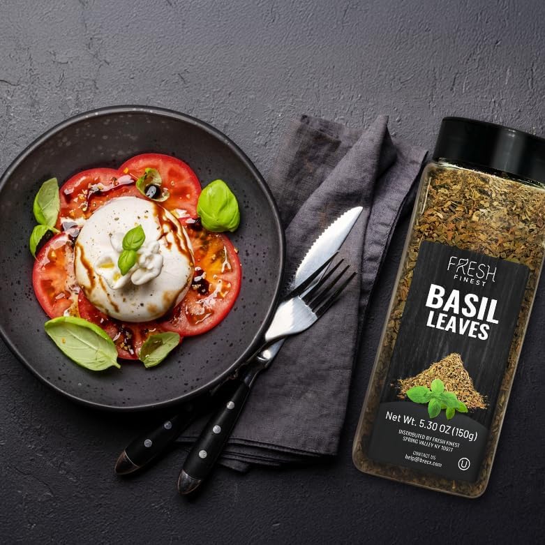 Fresh Finest Basil Leaves Spice 5.30 oz – Dried Sweet Basil for Cooking, Non-GMO, Gluten-Free, - Image 5