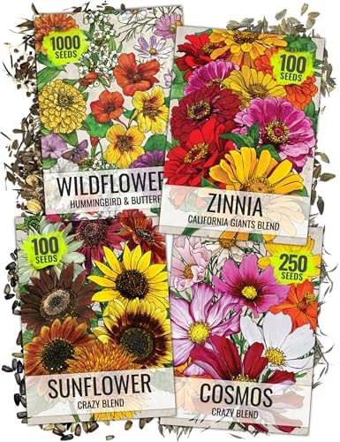 Seed Needs Butterfly Garden Variety Pack of 4 Flower Seeds for Planting by SeedNeeds