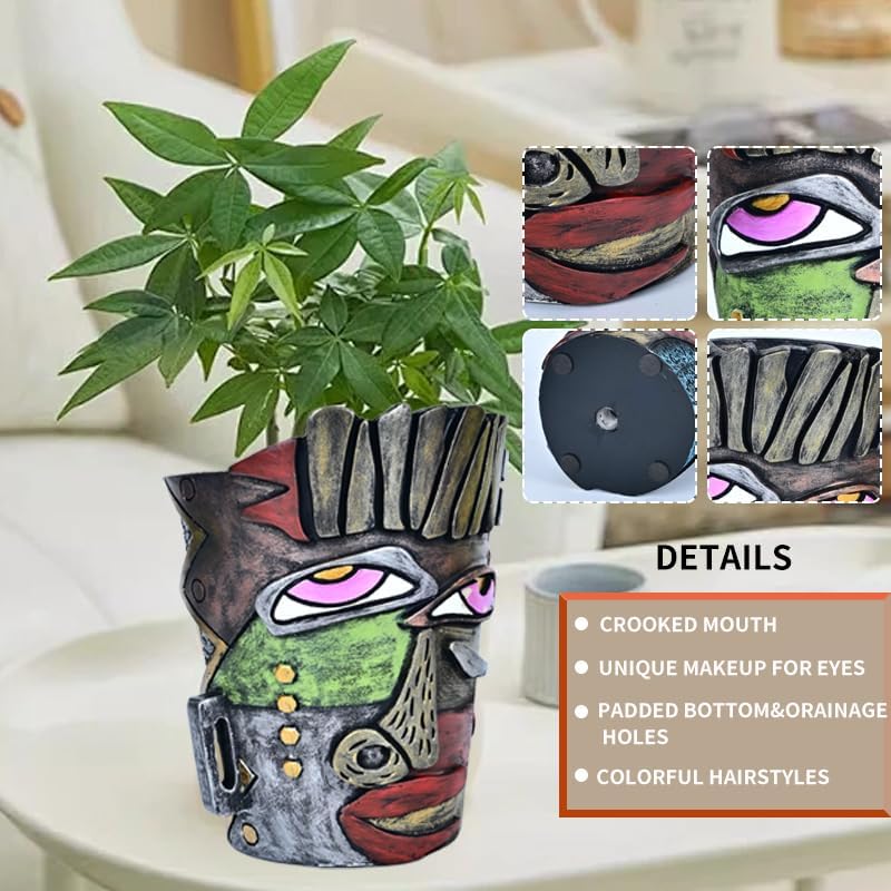 Midogaigai Abstract Face Planter Pots for Indoor Plants&Flowers Home Decor - Image 5