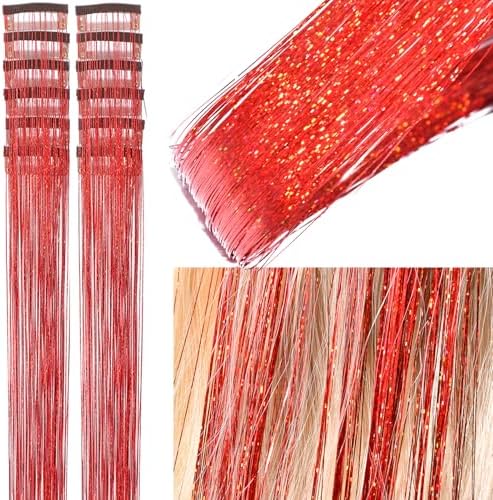Hair Tinsel Clip in 12 Pcs Fairy Glitter Tinsel Hair Extensions for Kids - Image 2