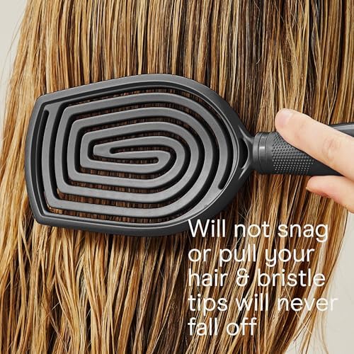 Conair Scalp Care Detangling hairbrush - Curly Hair Brush - Scalp Massager - hairbrushes for women & men - detangler for all lengths and types - can use wet or dry - Black Onyx - Image 6