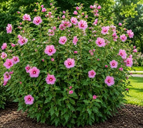 3 Pink Rose of Sharon Shrubs 6-12" Tall Live Plants, 3.5in Pot (3 Pack) - Image 4