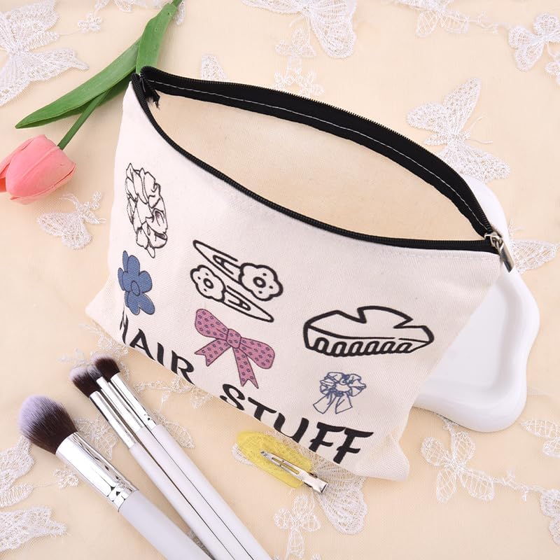 Hair Stuff Bag for Travel Hair Accessory Pouch for Girls Hairdresser Hairstylist Bags for Supplies Cosmetology Student Gifts Bag Salon Cosmetic Makeup Bags Barber Hairdresser Toiletry Zipper Pouches - Image 6