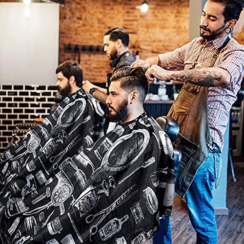 FEBSNOW 3 Pcs Professional Barber Cape for Adults,Hairdressing Salon Cape - Image 7