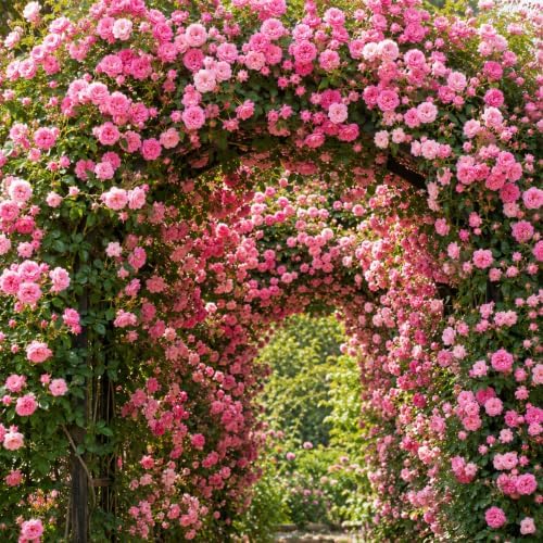 Pink Climbing Roses Live Plant 4-6" Tall in Medium Pot, Heirloom Climbing Rose Bush, Fragrant High-Yielding Perennial Flowering Vine for Trellis & Fence - Image 5