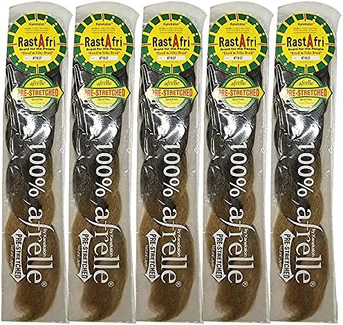 Rast A fri Freed'm Silky Braid 52 Inch Pre-Stretched Braiding Hair | 100% Afrelle Modacrylic Fiber from Kanekalon | Soft Lightweight Hair for Box Braids & Twists, BT1B/27-5 Pack by Rast+A+Fri