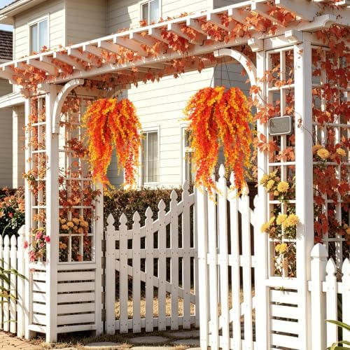 RECUTMS Artificial Fall Greenery for Outdoors Faux Hanging Baskets Plants - Image 4