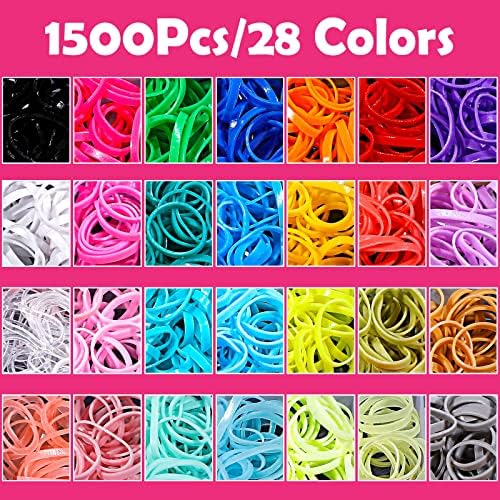 28 Colored Rubber Bands for Hair, 1500 Pcs Small Girls Elastic Ties With 6 Styling Tools - Colorful Accessories for Baby Toddlers Kids - Image 3